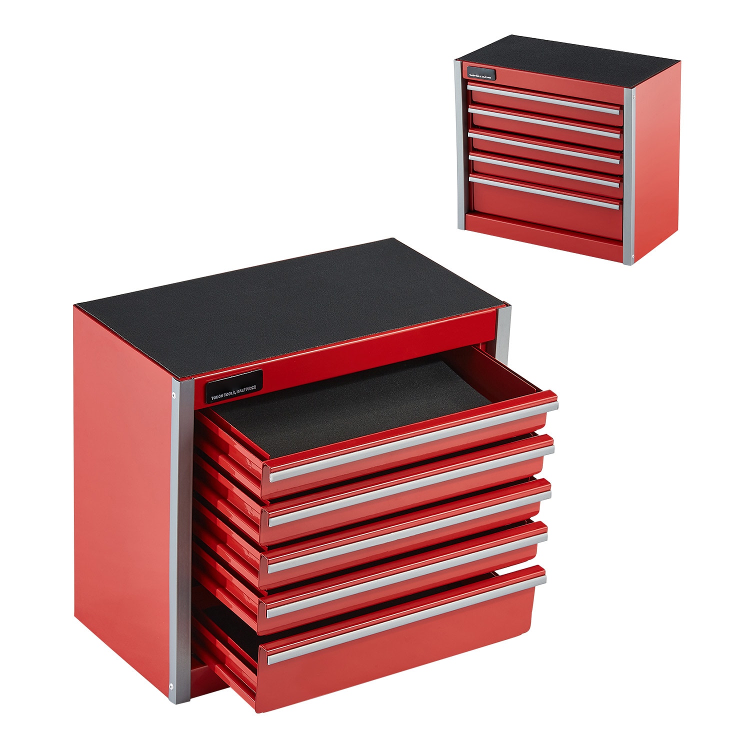 Tool Box 8.6-inch Portable Metal Tool Box With 5 Drawers Tool Organizer Red_voghion.com